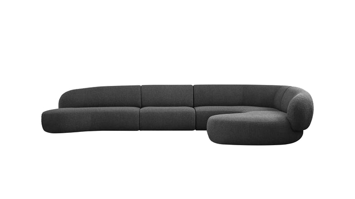 MORITZ  Sectional  4-Piece Chaise Facing Right in Licorice Boucle