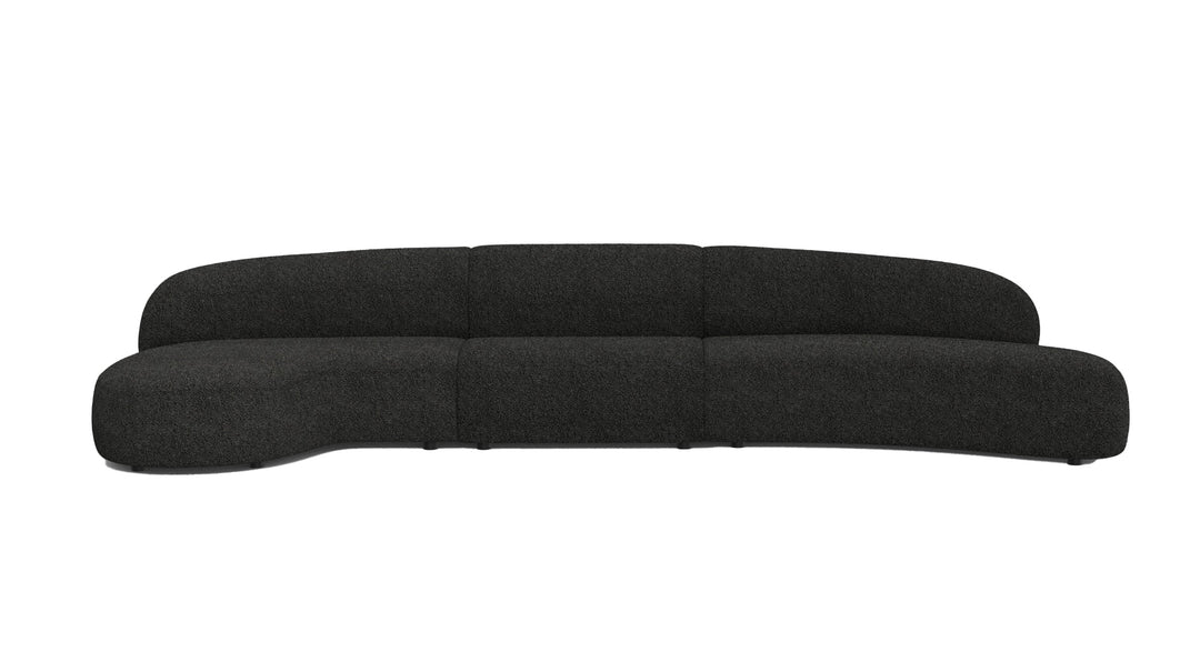 MORITZ Sectional 3-Piece Chaise Facing Left in Licorice Boucle