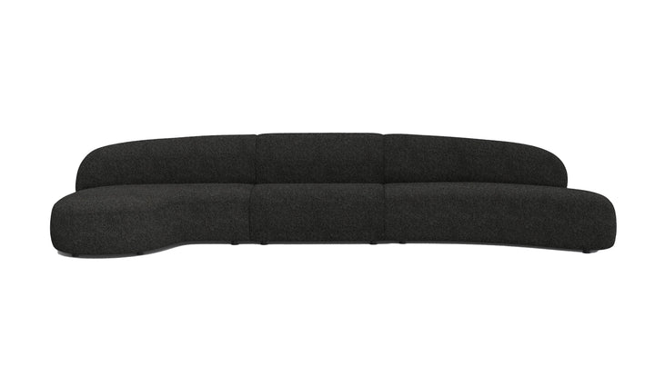 MORITZ Sectional 3-Piece Chaise Facing Left in Licorice Boucle