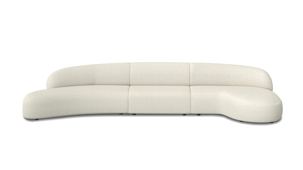 MORITZ Sectional 3-Piece Chaise Facing Right in Alabaster
