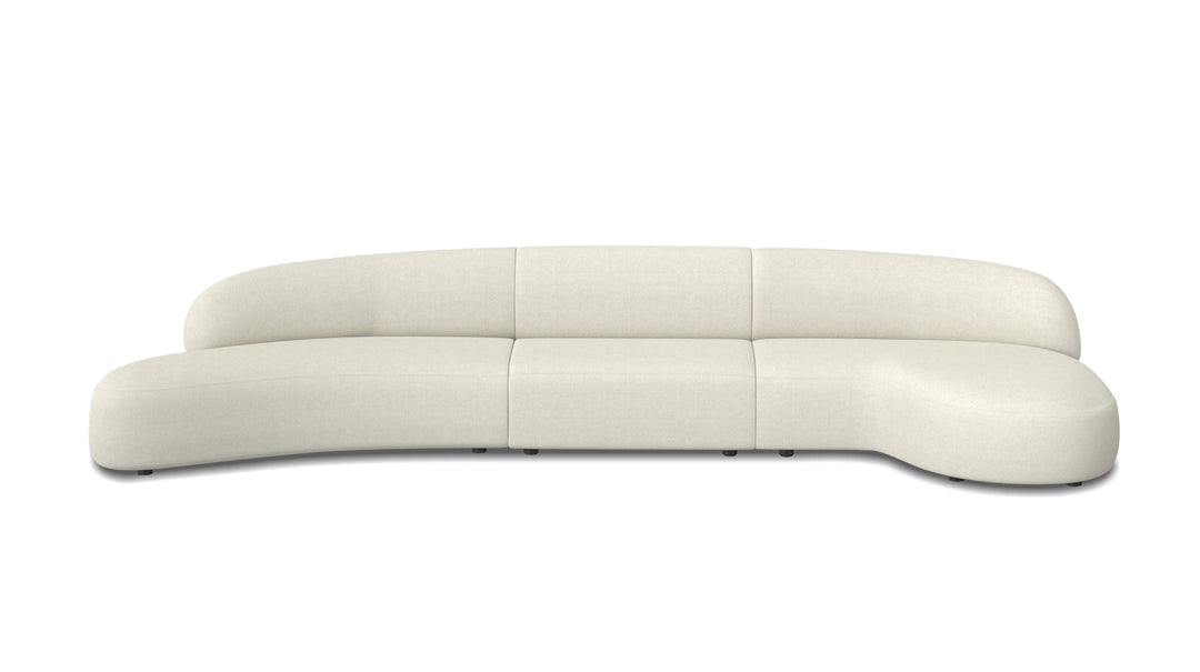 MORITZ Sectional 3-Piece Chaise Facing Right in Alabaster