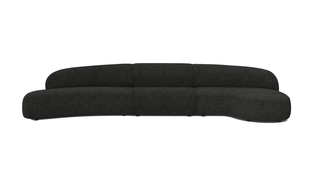 MORITZ Sectional 3-Piece Chaise Facing Right in Licorice Boucle