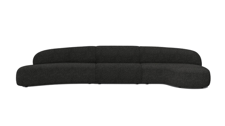 MORITZ Sectional 3-Piece Chaise Facing Right in Licorice Boucle
