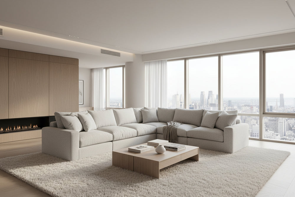 ONZA Sectional 5-piece in Oat Tweed Sectionals Mobital