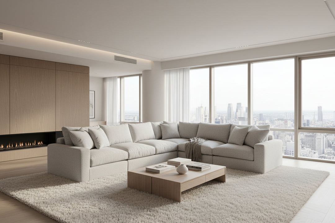 ONZA Sectional 5-piece in Oat Tweed Mobital