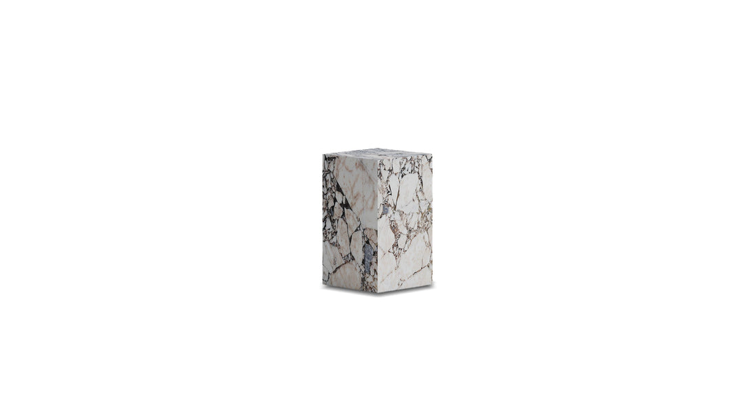 PLINTH End Table Tall Calacatta Viola