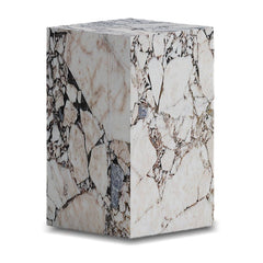 PLINTH End Table Tall Calacatta Viola Mobital