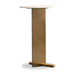 RIDER End Table in Natural Travertine Top Mobital