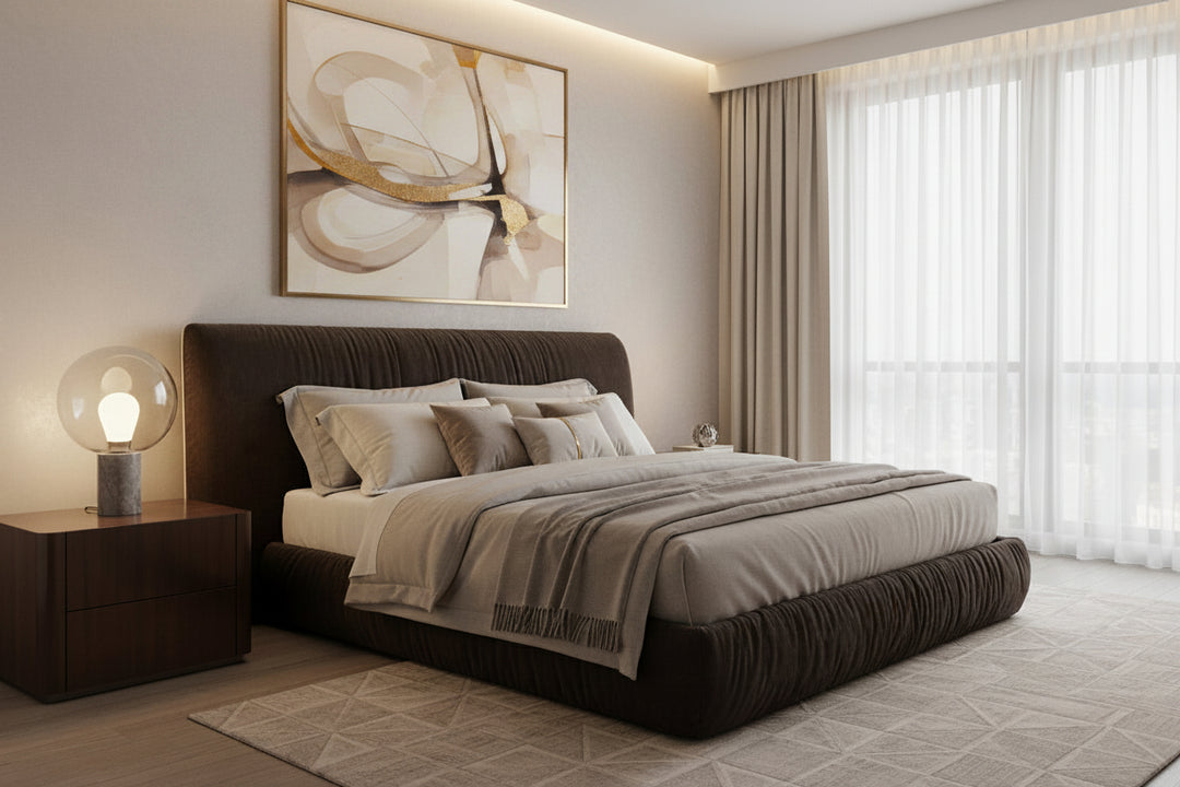 SHAR PEI Upholstered Storage Bed in Coffee Bean Mobital