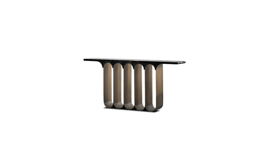 SOCLE Console Table in Polished Laurent Black