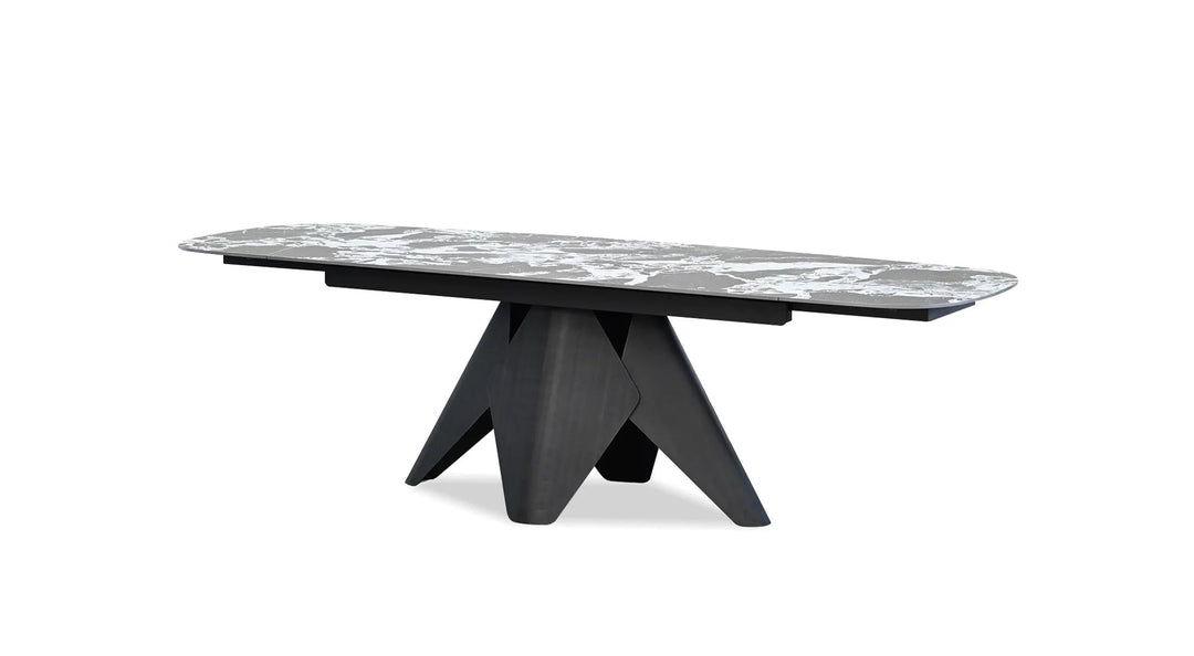 TAJI Double Extension Dining Table  in Tourmaline Black