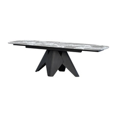 TAJI Double Extension Dining Table in Tourmaline Black Mobital