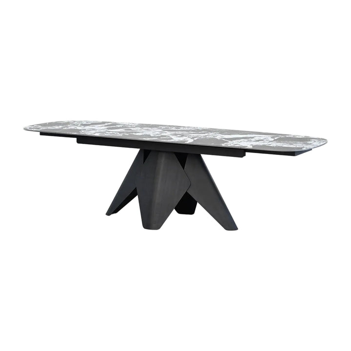 TAJI Double Extension Dining Table in Tourmaline Black Mobital