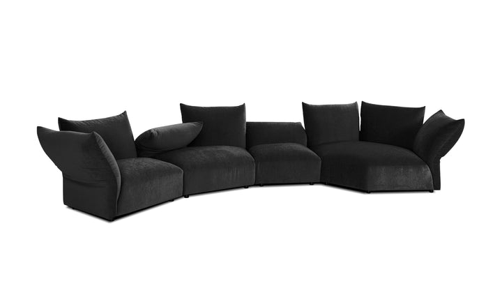TOBAGO Sectional in Carbon Black Facing Left