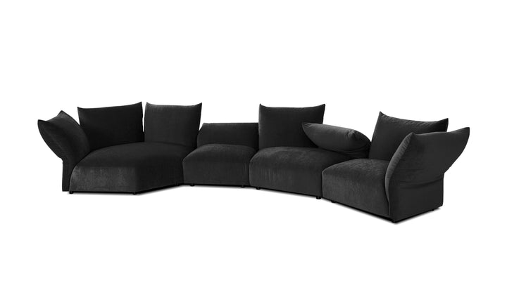 TOBAGO Sectional in Carbon Black Facing Right
