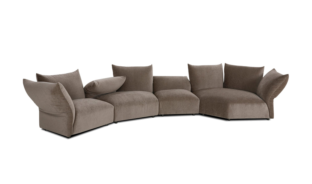 TOBAGO Sectional in Warm Taupe Facing Left