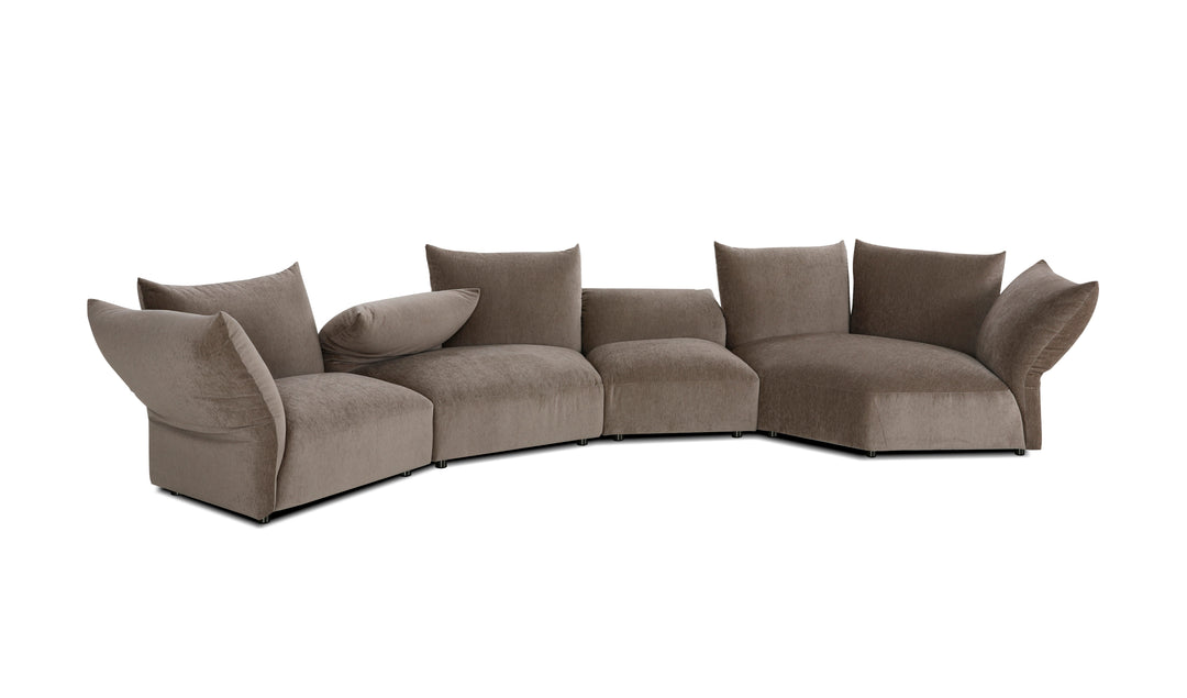 TOBAGO Sectional in Warm Taupe Facing Left