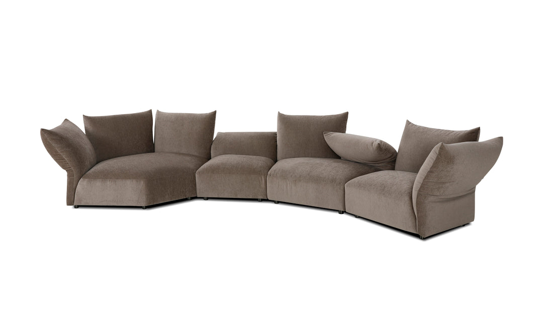 TOBAGO Sectional in Warm Taupe Facing Right