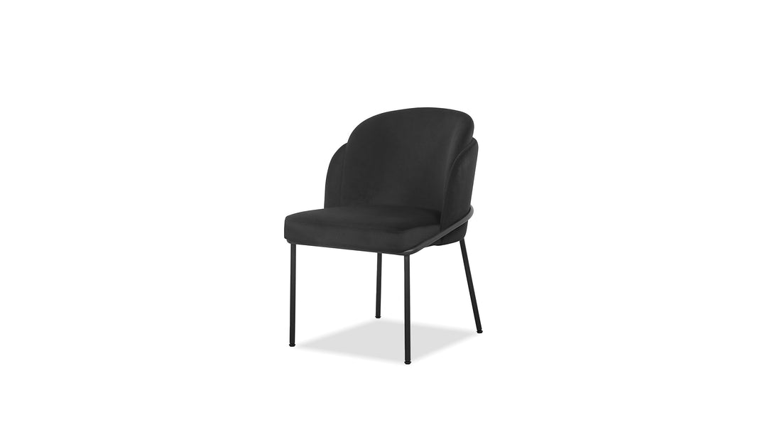 Mobital Wallen Dining Chair in Crow Black on a white background
