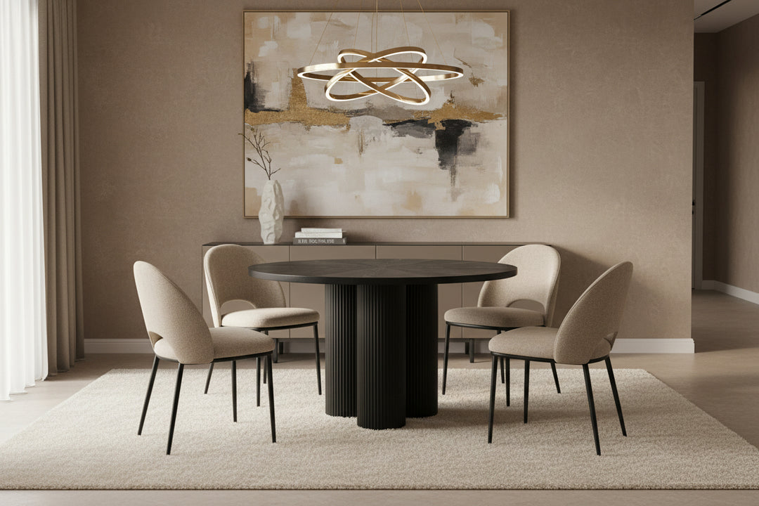IONIC 41" Round Dining Table in Black Buffets, Dining &amp; Bar Tables Mobital