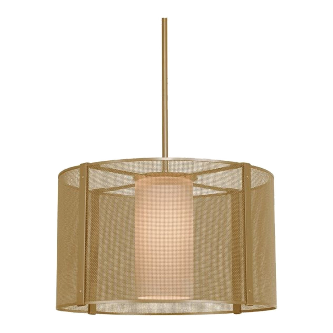 Uptown Mesh Drum Chandelier by Hammerton Studio in Gilded Brass