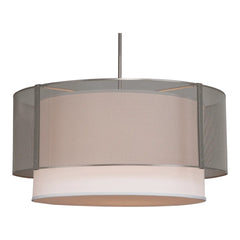 Uptown Mesh Drum Chandelier with Linen Shade by Hammerton Studio