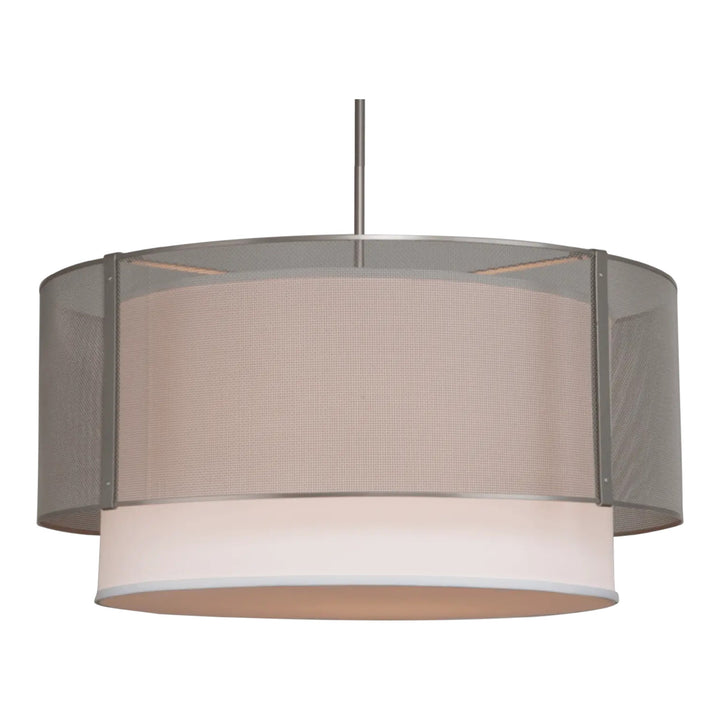 Uptown Mesh Drum Chandelier with Linen Shade by Hammerton Studio