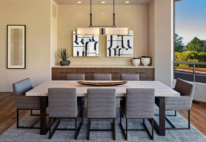 Urban Loft Trestle Linear Chandelier by Hammerton Studio in a styled interior