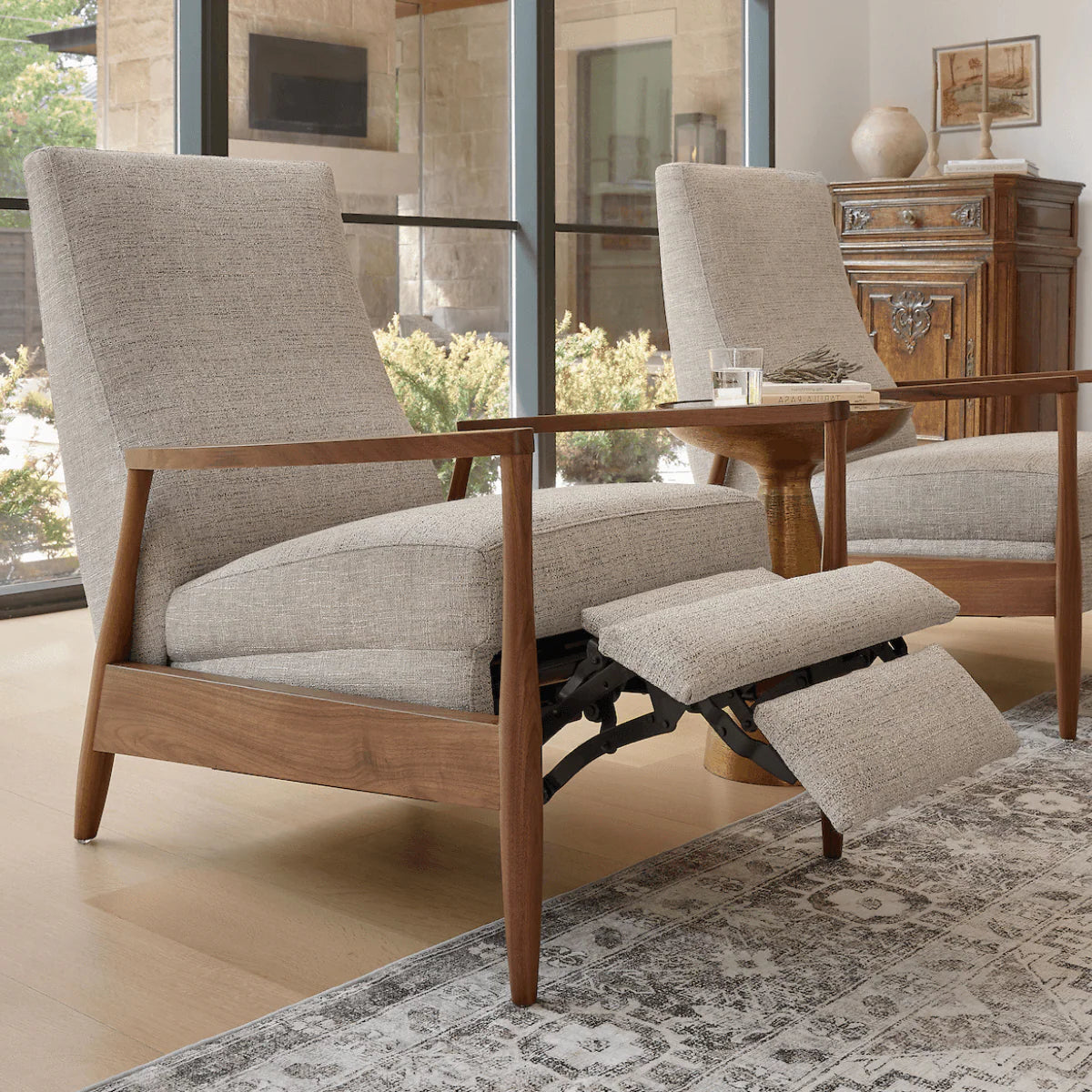 American Leather modern recliner in a refined living room