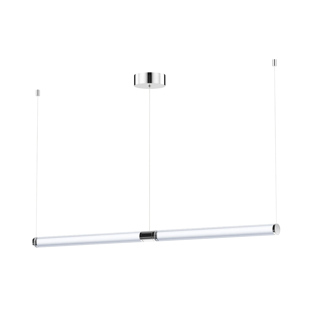 Vanish 52" LED Pendant by ET2 Lighting in Brushed Aluminum, front view