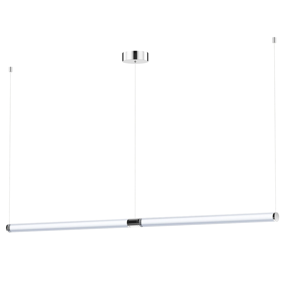 Vanish 72" LED Pendant by ET2 Lighting in Brushed Aluminum, front view