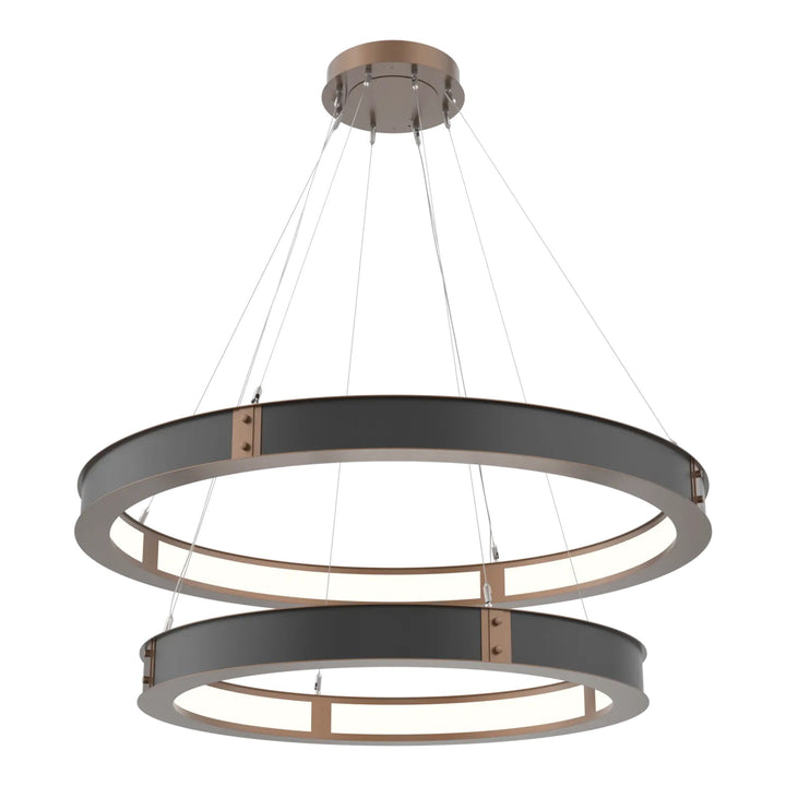 Verona Two-Tier Ring Chandelier by Hammerton Studio in Burnished Bronze