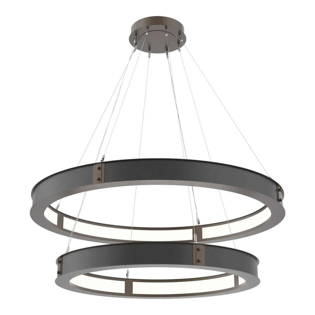 Verona Two-Tier Ring Chandelier by Hammerton Studio in Flat Bronze