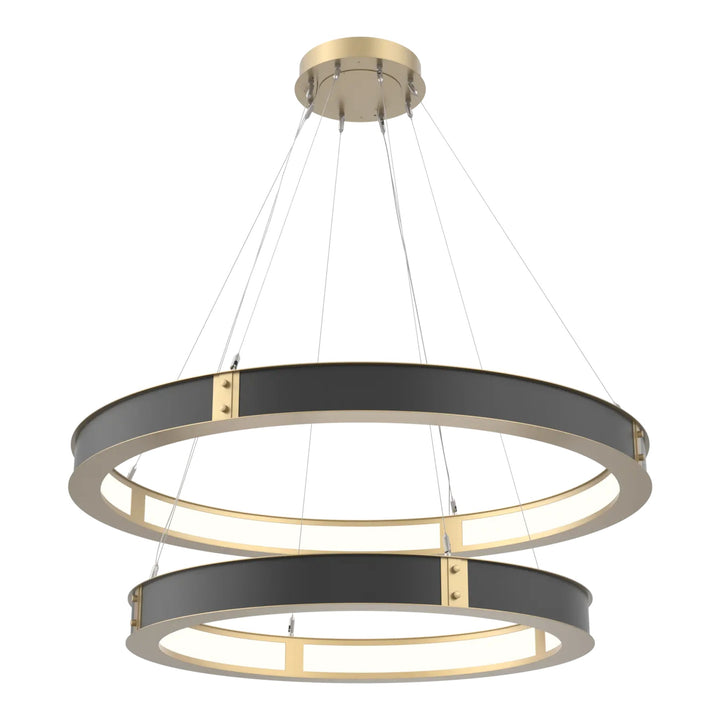 Verona Two-Tier Ring Chandelier by Hammerton Studio in Gilded Brass