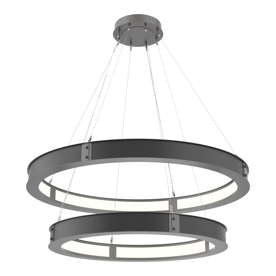 Verona Two-Tier Ring Chandelier by Hammerton Studio in Graphite