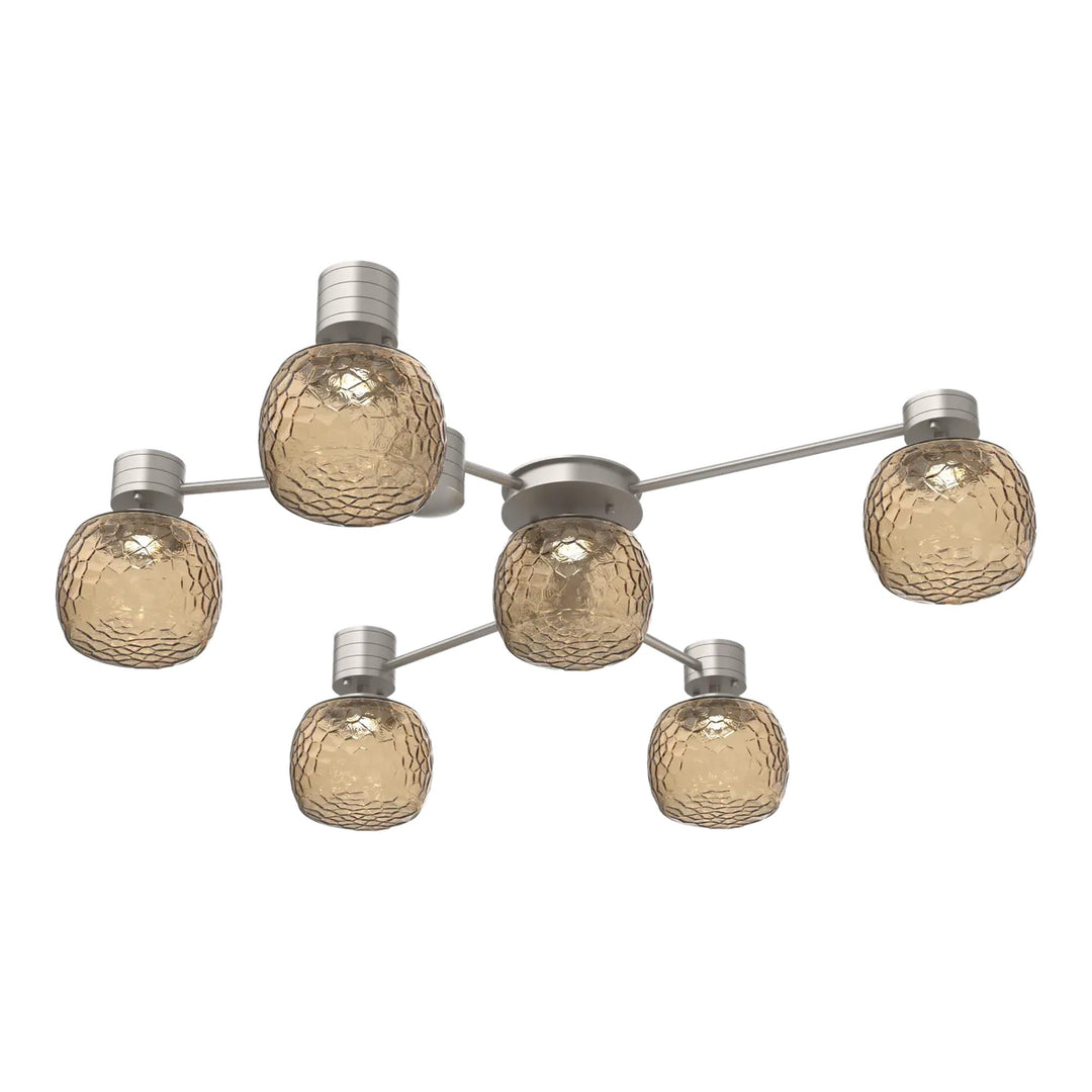 Vessel Hub &amp; Spoke by Hammerton Studio in Beige Silver with Bronze glass (6 Light Round)