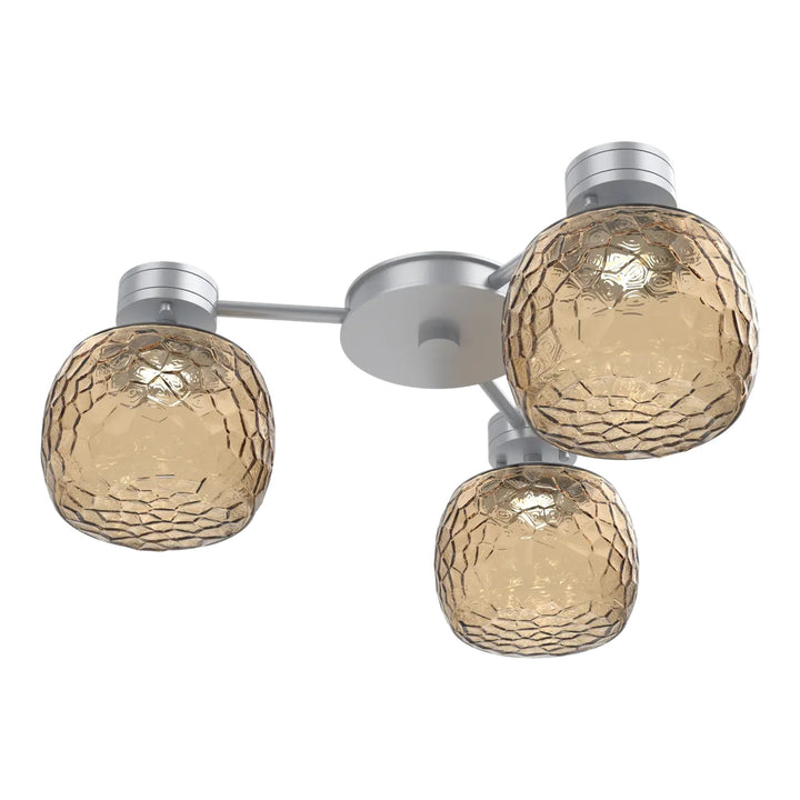 Vessel Hub &amp; Spoke by Hammerton Studio in Classic Silver with Bronze glass (3 Lights)