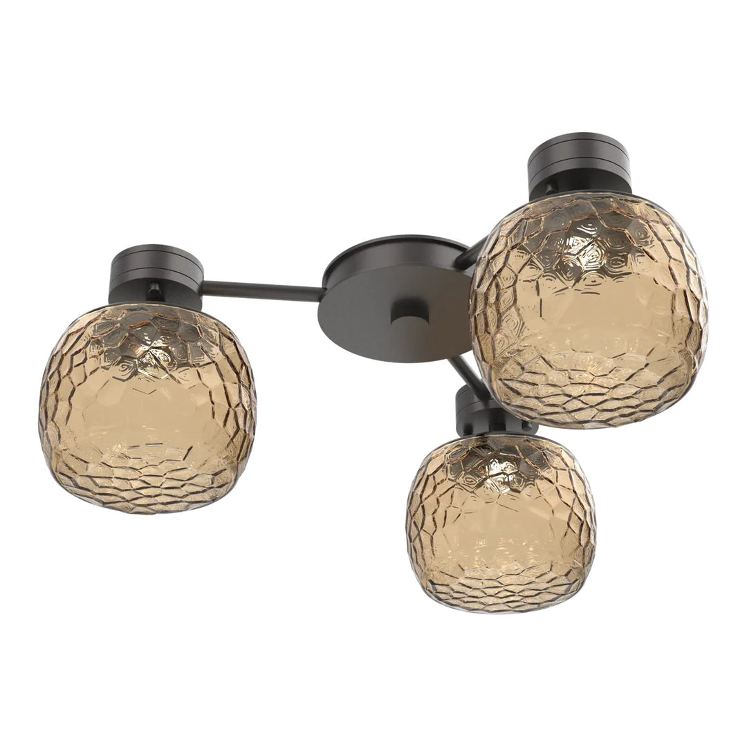 Vessel Hub &amp; Spoke by Hammerton Studio in Graphite with Bronze glass (3 Lights)