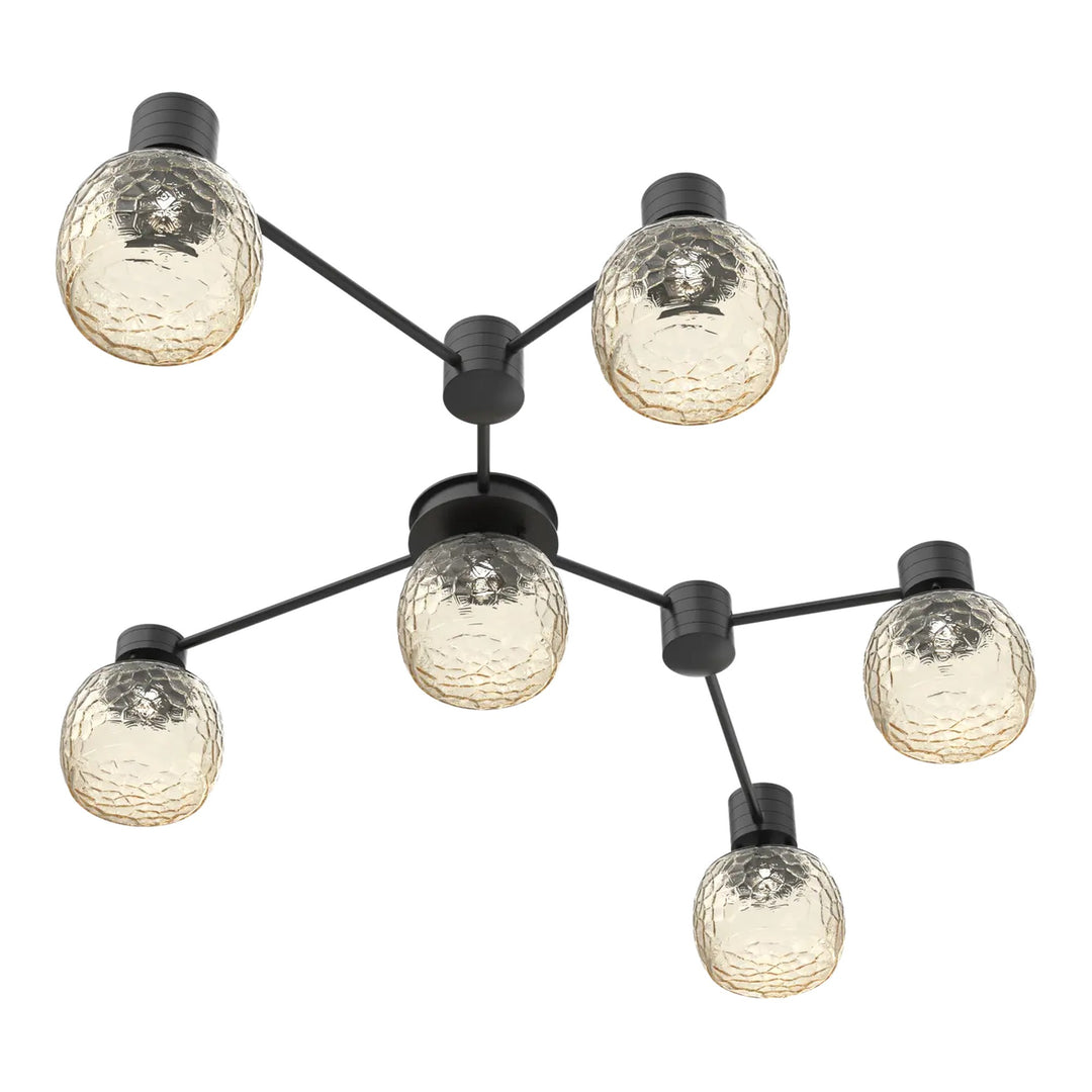 Vessel Hub &amp; Spoke by Hammerton Studio in Matte Black with Amber glass