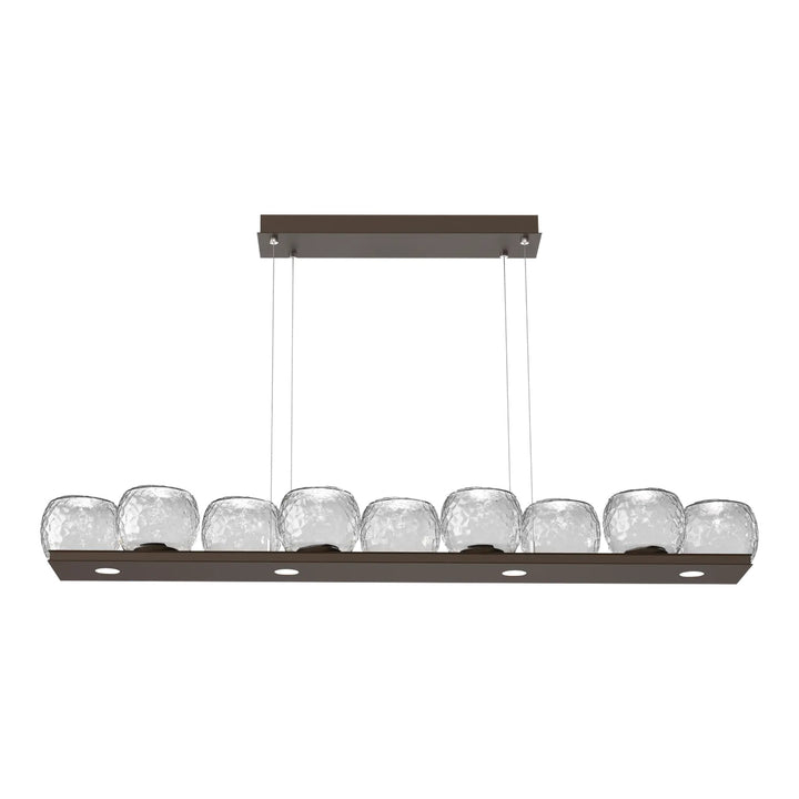 Vessel Linear Chandelier by Hammerton Studio in Flat Bronze with Clear glass