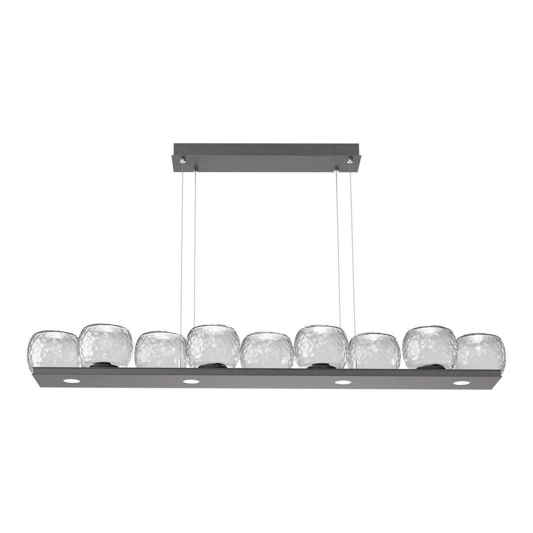 Vessel Linear Chandelier by Hammerton Studio in Graphite with Clear glass