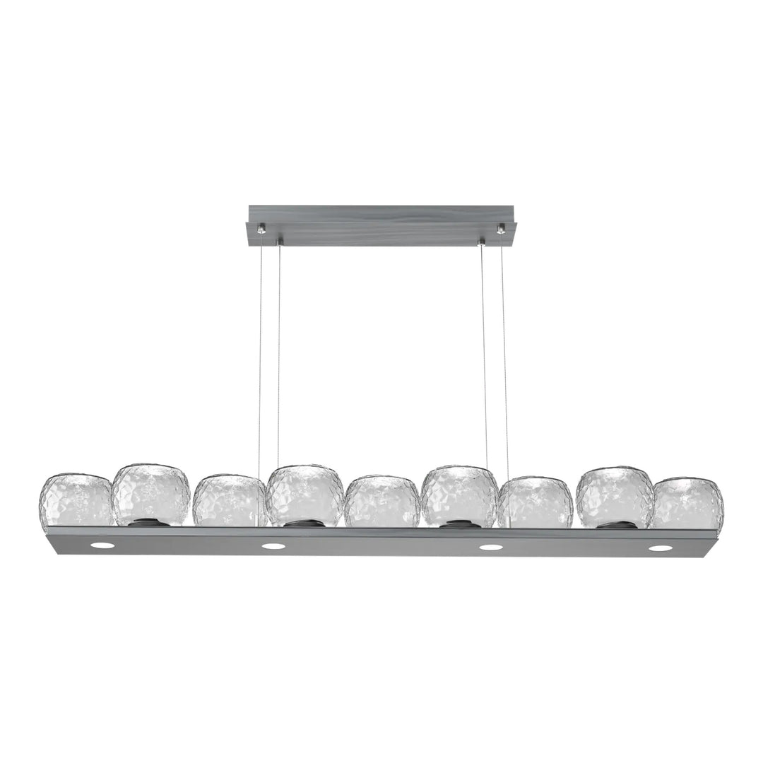 Vessel Linear Chandelier by Hammerton Studio in Gunmetal with Clear glass