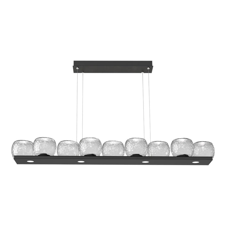 Vessel Linear Chandelier by Hammerton Studio in Matte Black with Clear glass