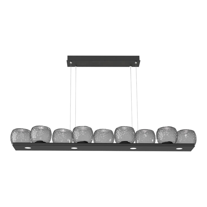 Vessel Linear Chandelier by Hammerton Studio in Matte Black with Smoke glass