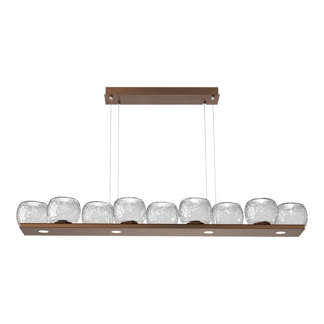 Vessel Linear Chandelier by Hammerton Studio in Oil-Rubbed Bronze with Clear glass