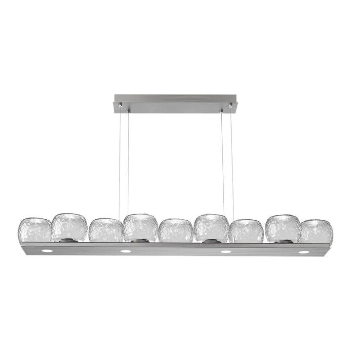 Vessel Linear Chandelier by Hammerton Studio in Satin Nickel with Clear glass
