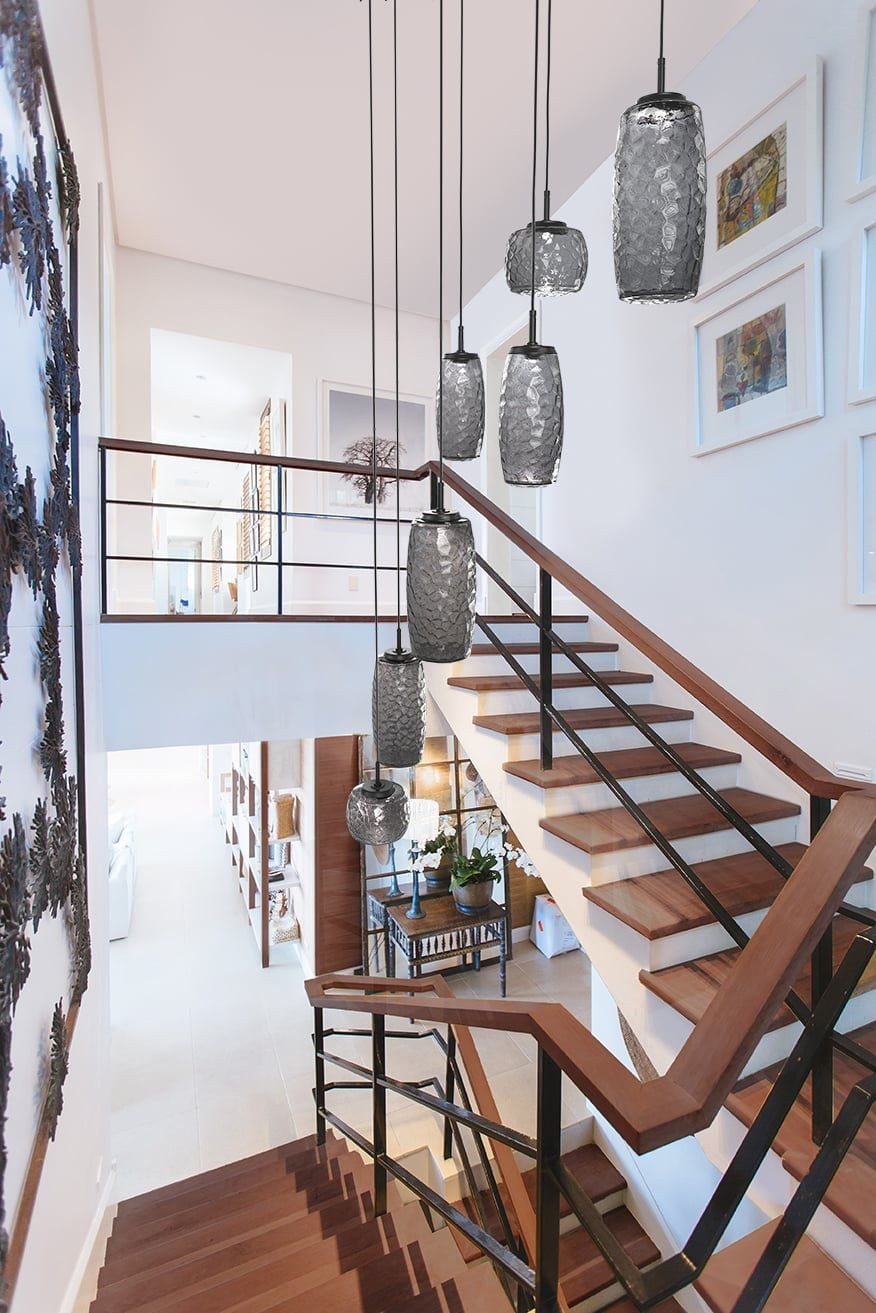 Vessel Linear Pendant Chandelier by Hammerton Studio in a styled interior