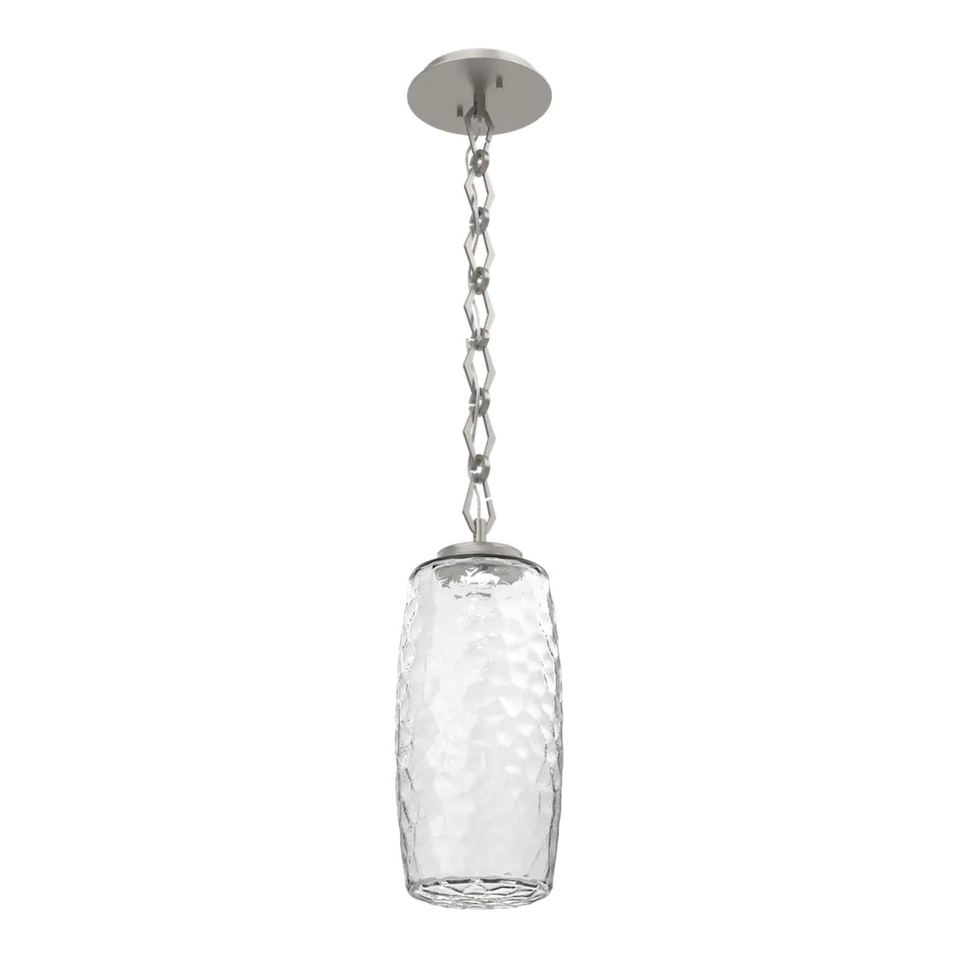 Vessel Pendant by Hammerton Studio in Beige Silver with Clear glass on Diamond Chain