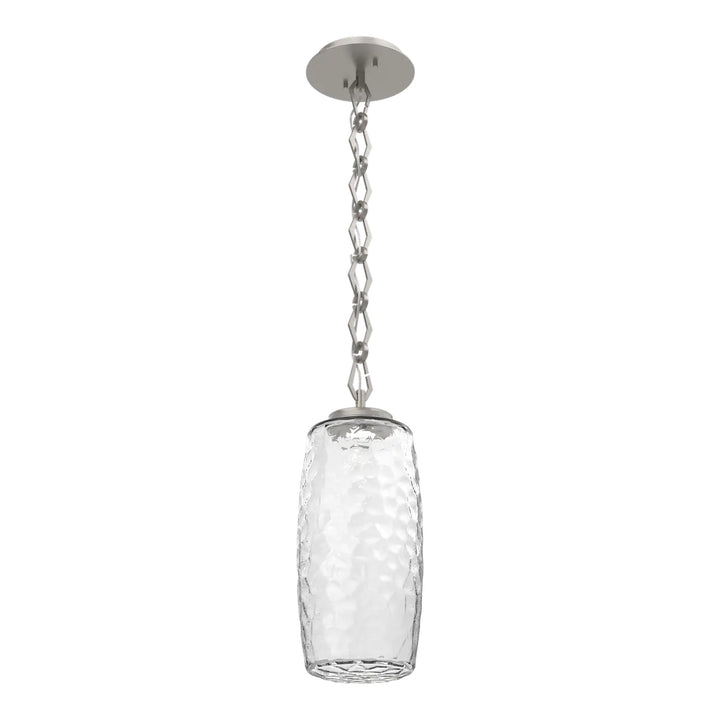 Vessel Pendant by Hammerton Studio in Beige Silver with Clear glass on Diamond Chain