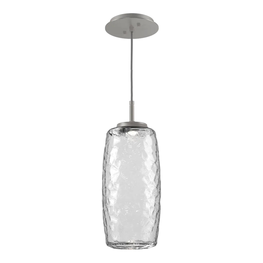 Vessel Pendant by Hammerton Studio in Beige Silver with Clear glass on adjustable cord